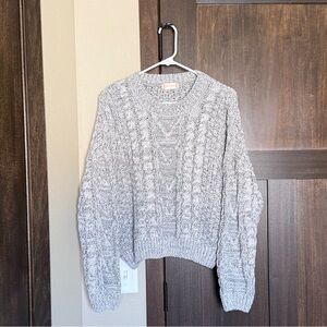 Altar’d State Women’s Gray Chunky Cable Knit Long Sleeve Sweater Size Medium